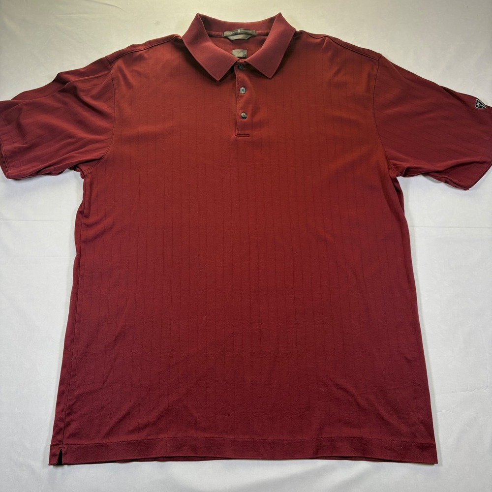 Nike Tiger Woods Golf Polo Shirt Mens Large Burgundy Red Mercerized Cotton TW